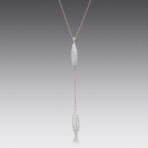 Diamond Leaf Lariat Necklace