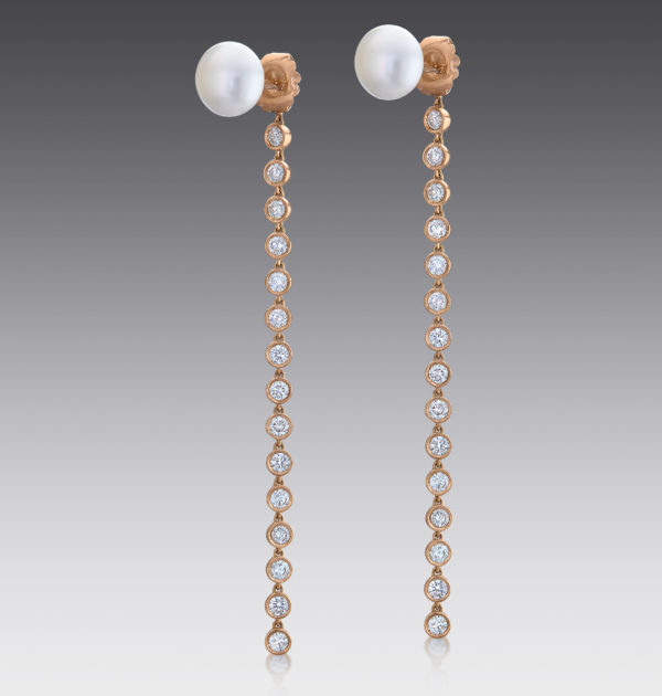 Baubles Pearl Stud and Diamond Drop Earrings