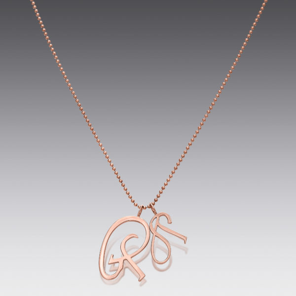 Large Rose Gold Initial Charm