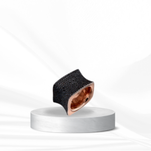 Edge Pavé Geometric Ring