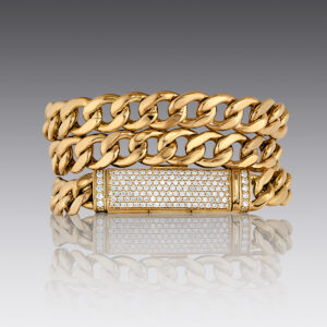 Diva 18kt Yellow Gold Chain Bracelet with Diamond Bar