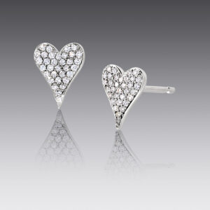 Heart and Soul 18kt White Gold Diamond Heart Stud Earrings