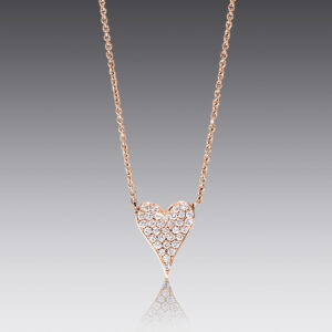 Heart and Soul 18kt Rose Gold Extra Small Diamond Heart Pendant