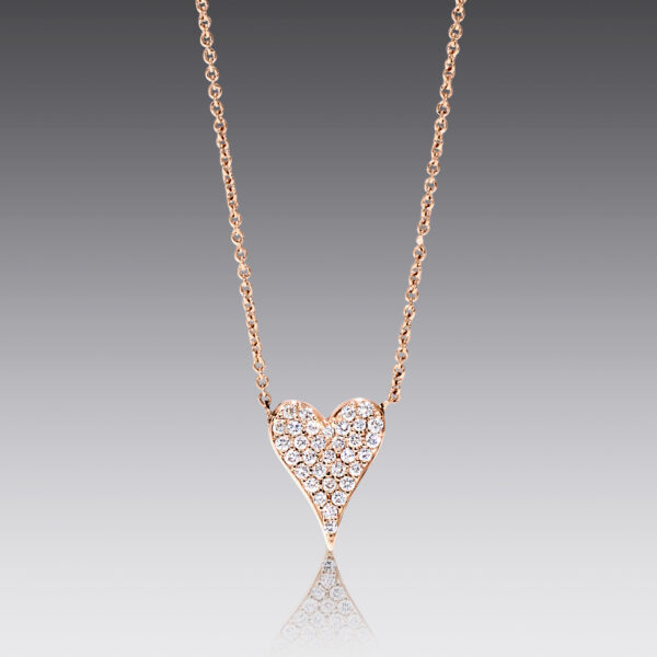 Heart and Soul 18kt Rose Gold Extra Small Diamond Heart Pendant