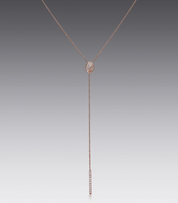 Pavé Bar Lariat Necklace