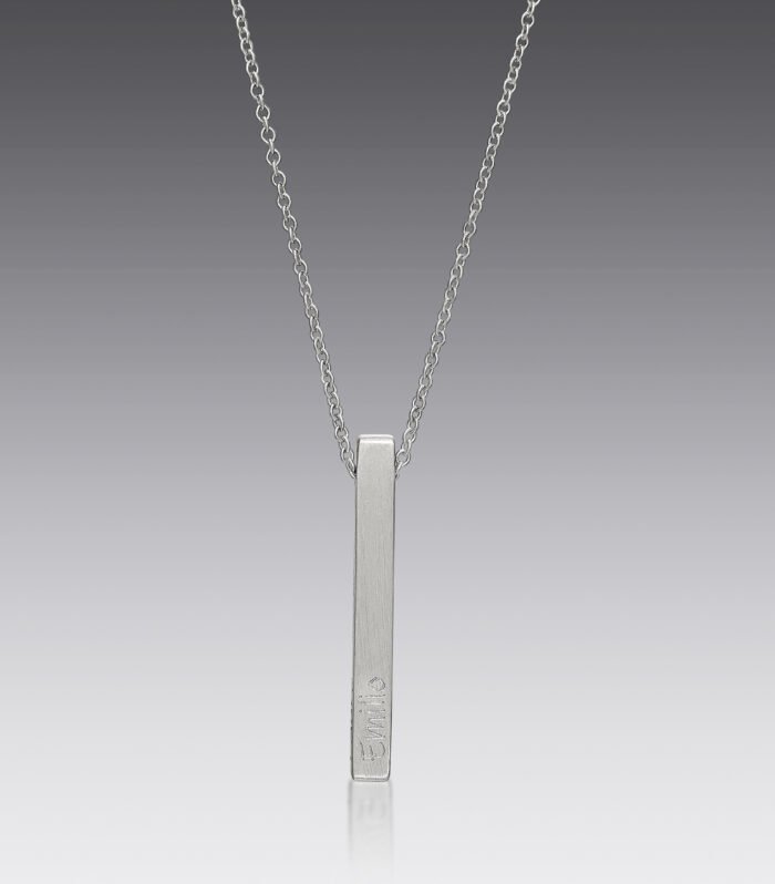 Personalized Platinum Square Bare Pendant