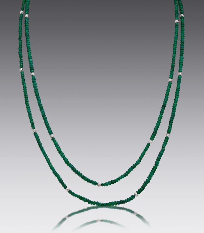 Boho Emerald Beaded Necklace