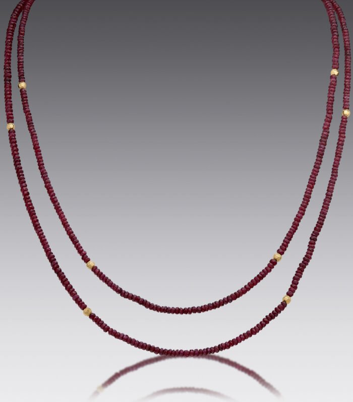 Boho Ruby Beaded Necklace