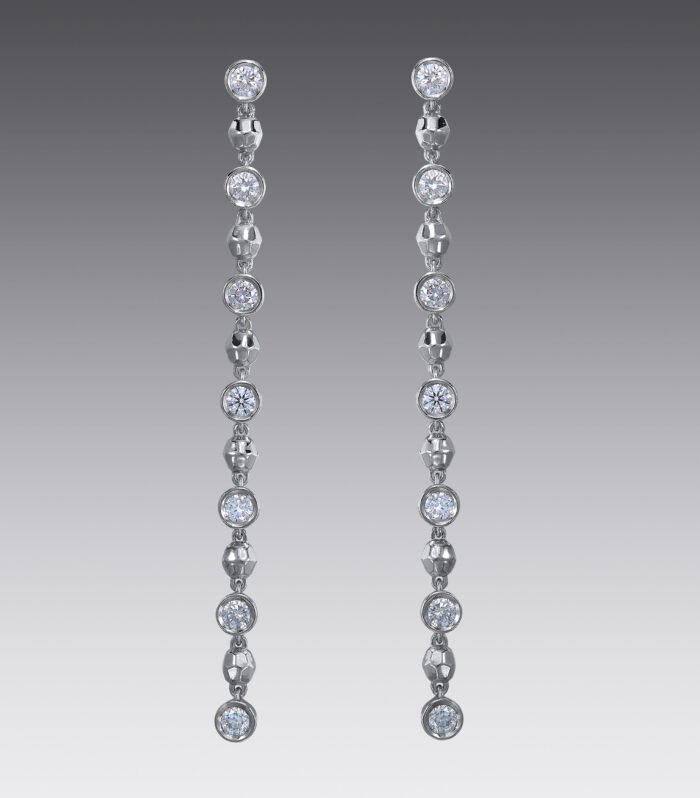 Baubles Bezel Set Diamond Drop Earrings