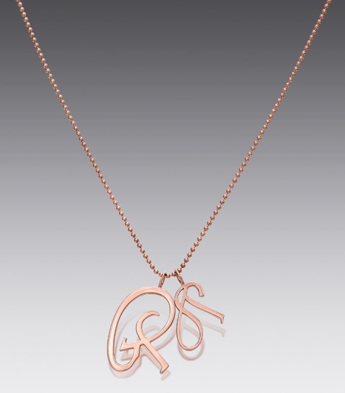 Large Rose Gold Initial Charm