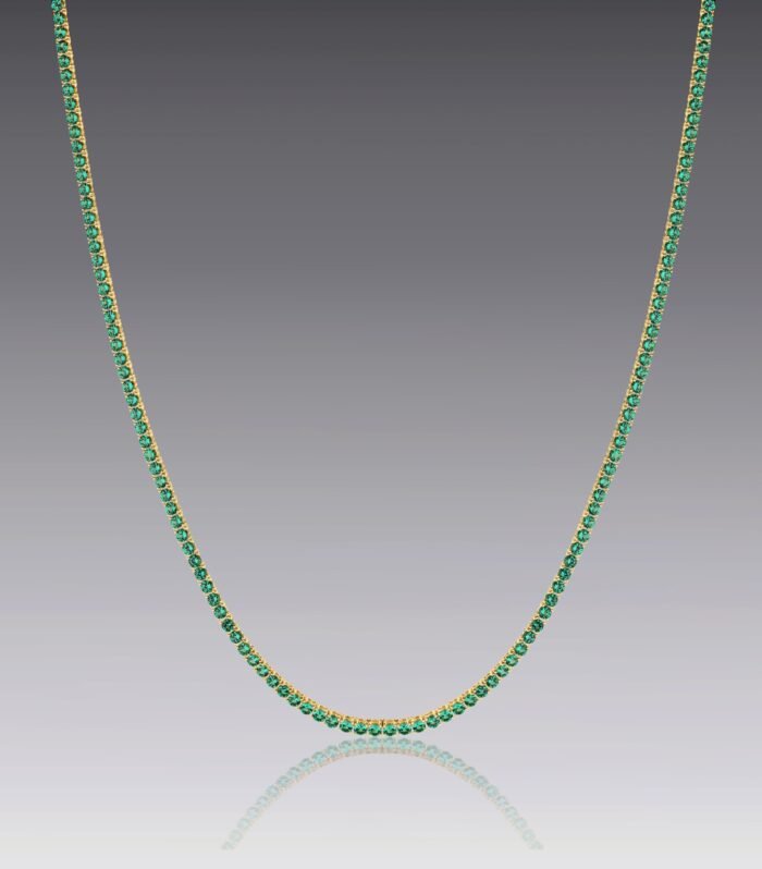 Colored Stone Tennis Necklace