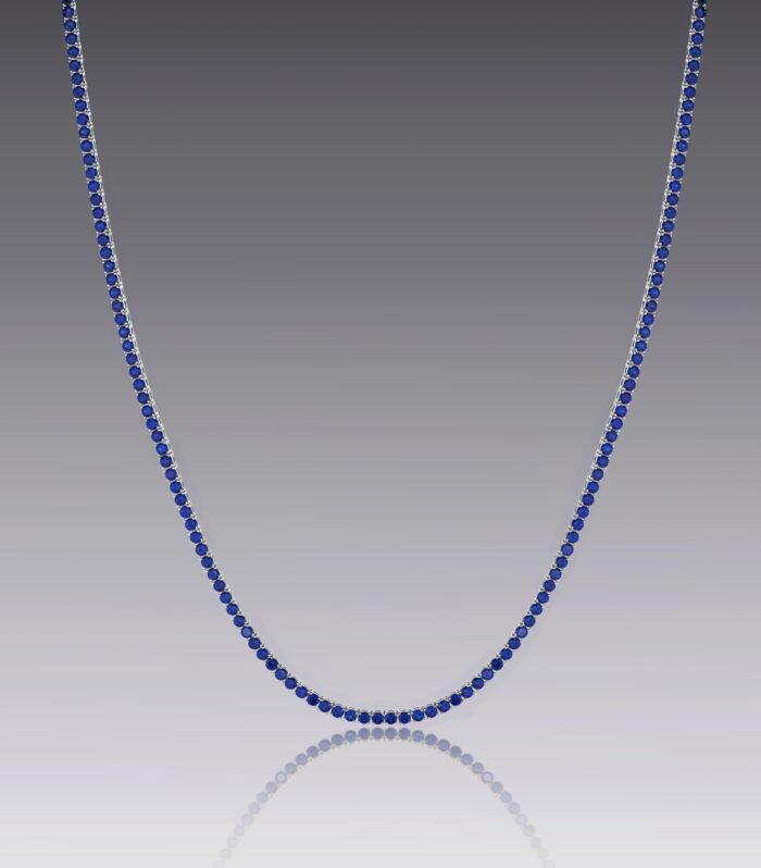 Colored Stone Tennis Necklace