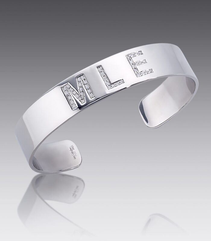 Platinum Custom Initial Cuff