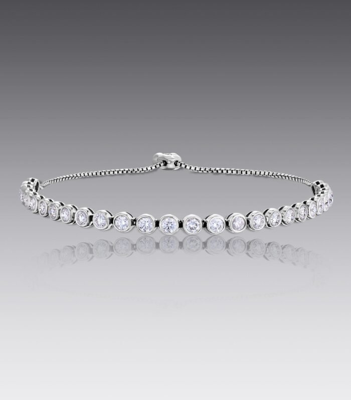 Bright Idea White Gold Diamond Bezel Bracelet
