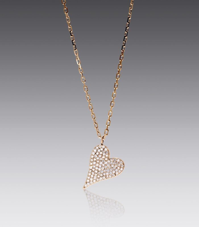 Heart and Soul 18kt Rose Gold Medium Diamond Heart Pendant