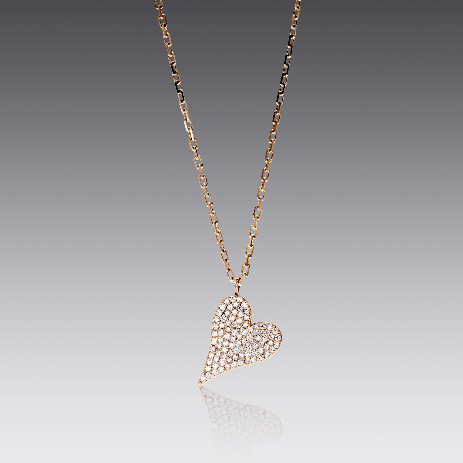 Heart and Soul 18kt Rose Gold Medium Diamond Heart Pendant