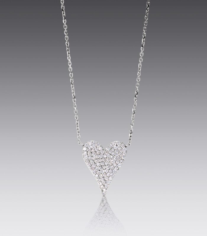 Heart and Soul 18kt White Gold Diamond Heart Pendant