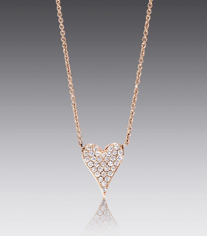 Heart and Soul 18kt Rose Gold Extra Small Diamond Heart Pendant